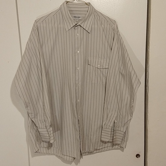Giorgio Armani Other - Giorgio Armani gray stripped dress shirt 16 32/33